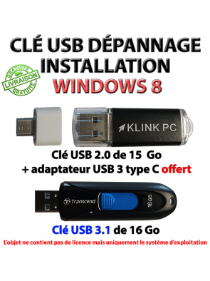 Clé USB de dépannage Windows 8