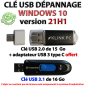 Clé USB de dépannage Windows 10 version 21H1