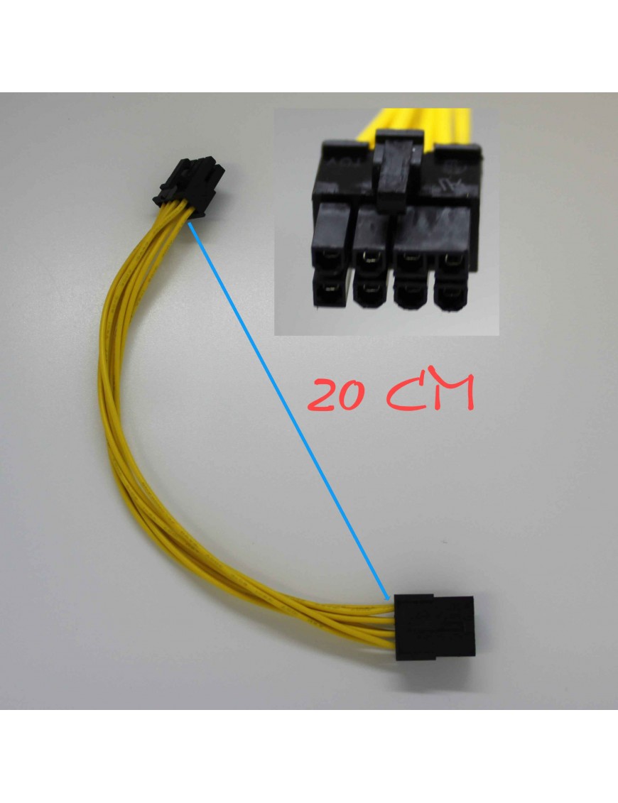 Rallonge cable d'alimentation 8 pin atx noire