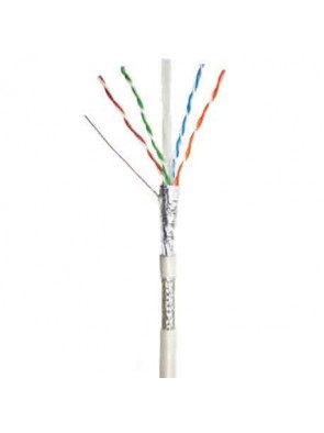 Cable reseau blanc 10 m Cat 6 SFTP (double blingage) longueur non sertie