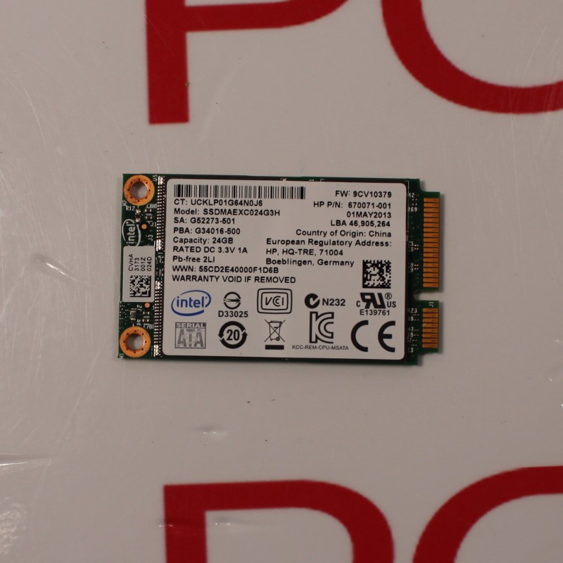 Intel mSATA SSD 24 Go - SSDMAEXC024G3H