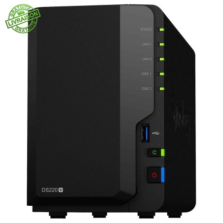 NAS Synology d'occasion DS220+ avec deux disques 2To